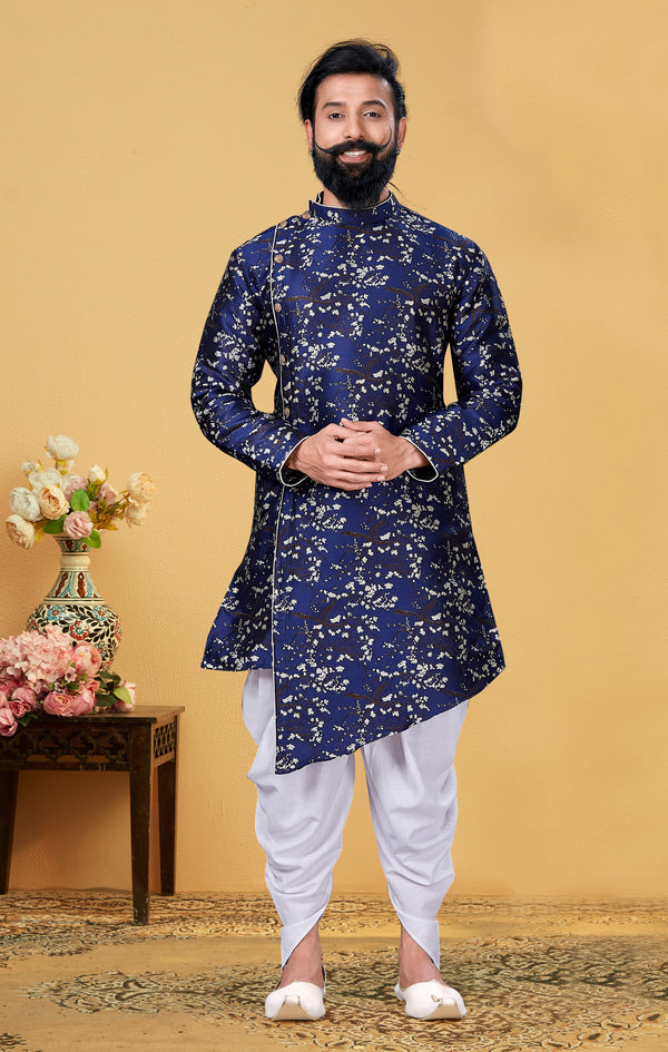 Angasudha Royal Bloom Jacquard Silk Indo-Western Set
