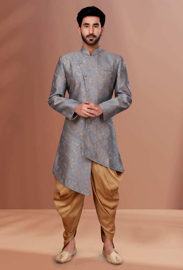 Angasudha Dusky Bloom Asymmetric Sherwani Set