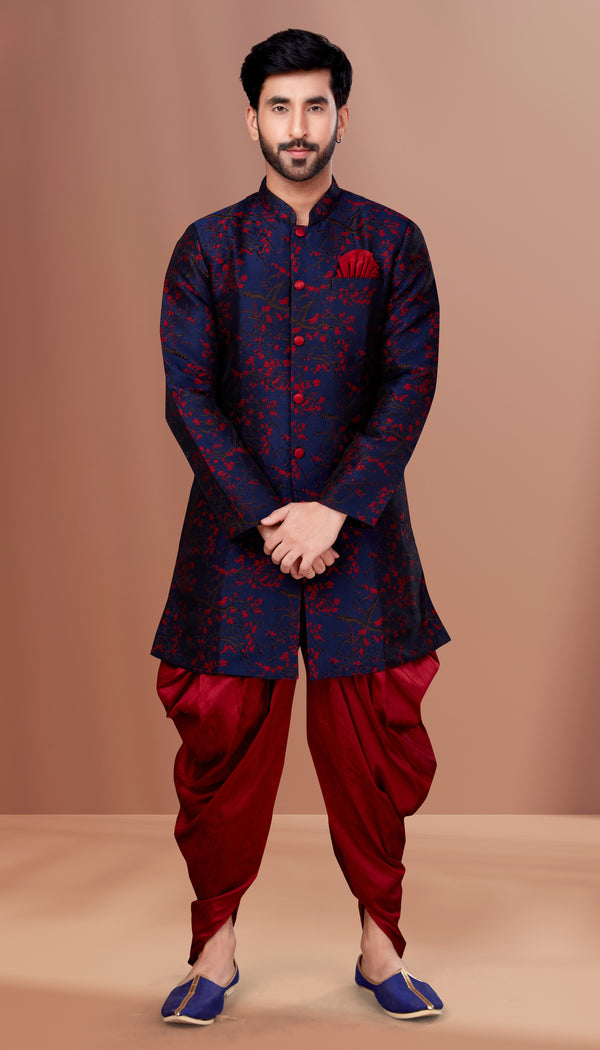 Angasudha Crimson Royale Sherwani Set