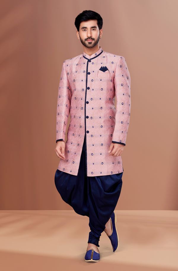 Angasudha Pink Sapphire Embroidered Sherwani Set