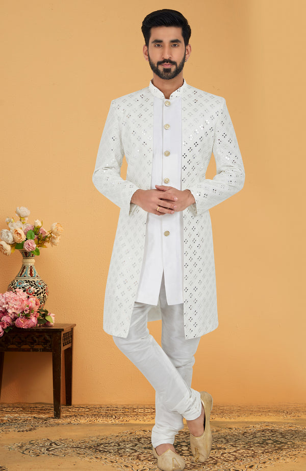 Angasudha Ivory Mirror Majesty Indo-Western Set