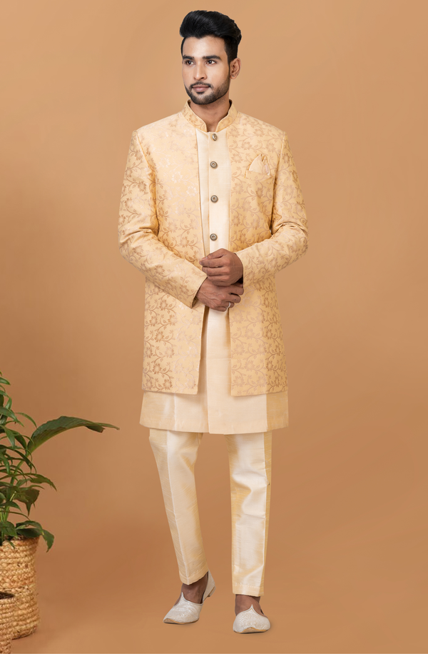 Angasudha Golden Bloom Indo Western Set
