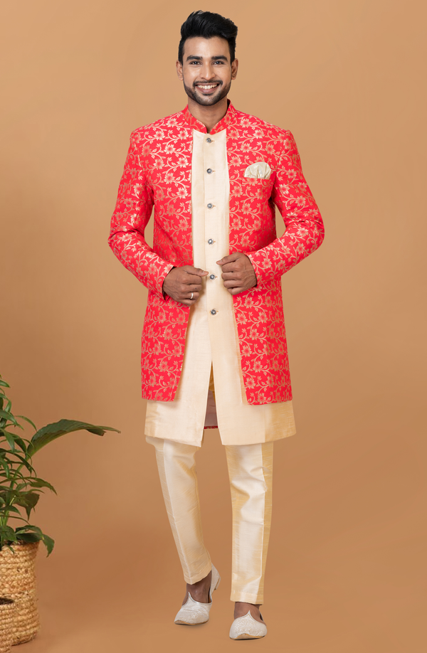 Angasudha Scarlet Royale Indo Western Set