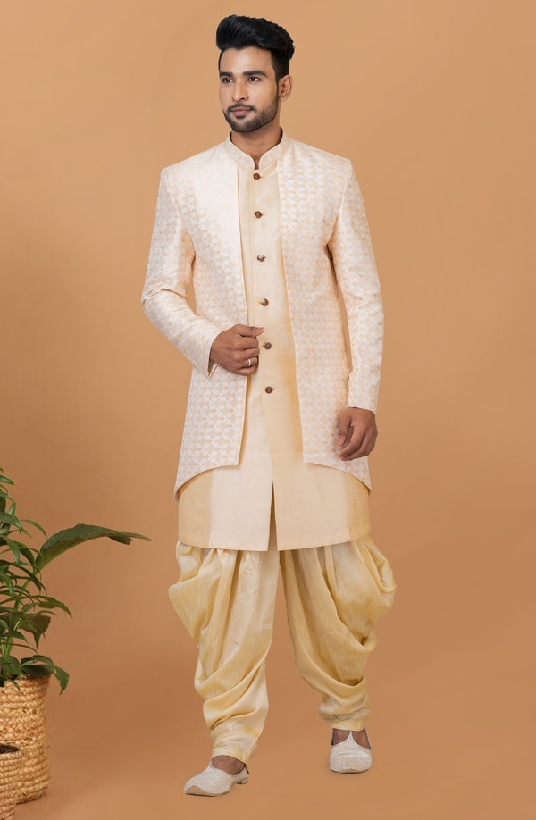 Angasudha Ivory Grace Banarasi Dhupion Indo Western Set