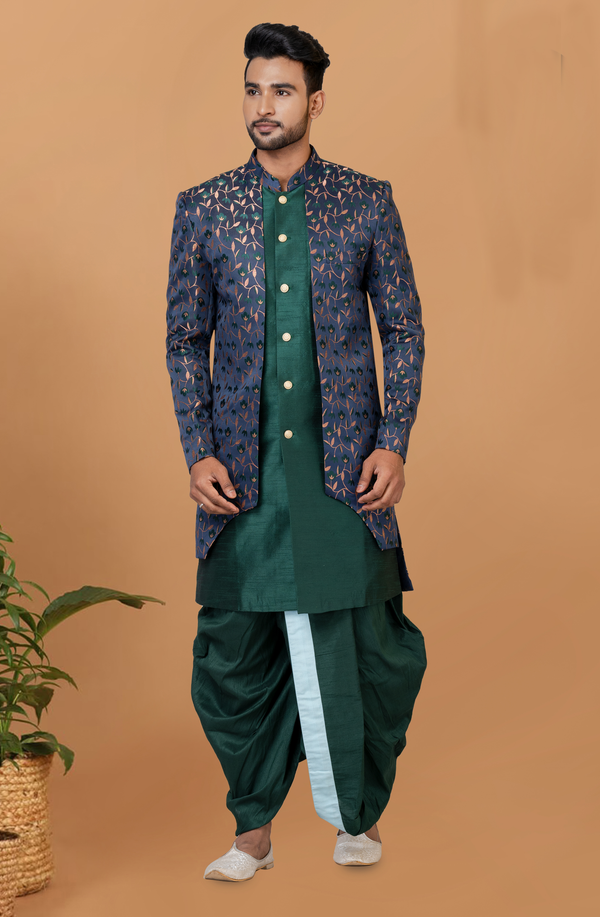Angasudha Regal Fern Dhoti Style Indo Western Set