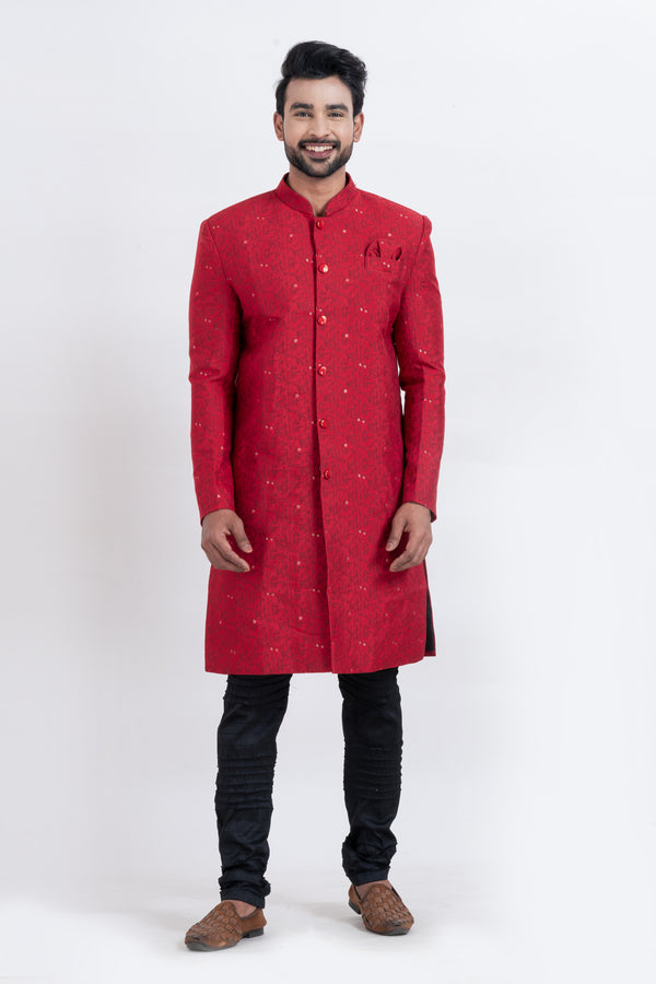 Angasudha Regal Crimson Indo Western Set