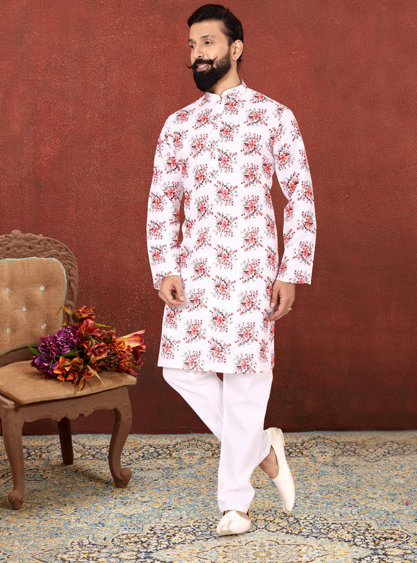 Angasudha Floral Mist Cotton Kurta Set