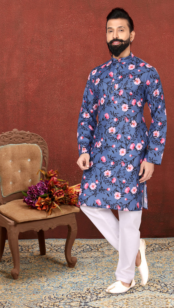 Angasudha Midnight Blossom Cotton Kurta Set