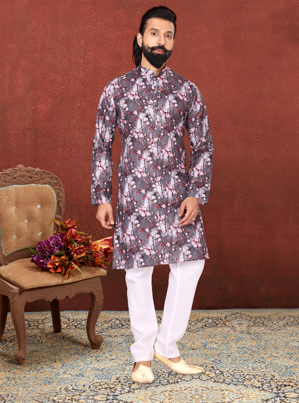 Angasudha Cherry Smoke Digital Kurta Set