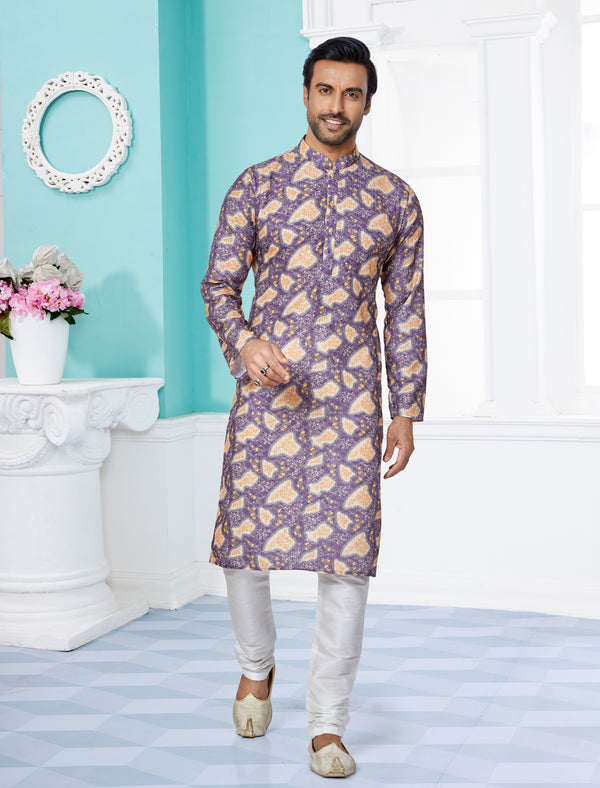 Angasudha Royal Amethyst Abstract Kurta Set