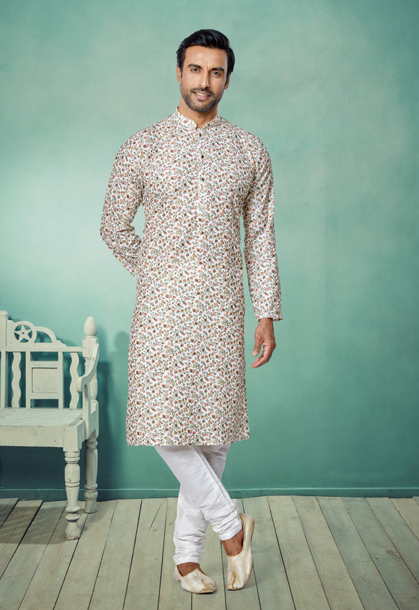 Angasudha Ivory Garden All-Over Floral Kurta Set