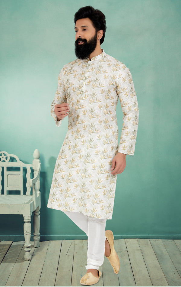 Angasudha Golden Grove Printed Kurta Set