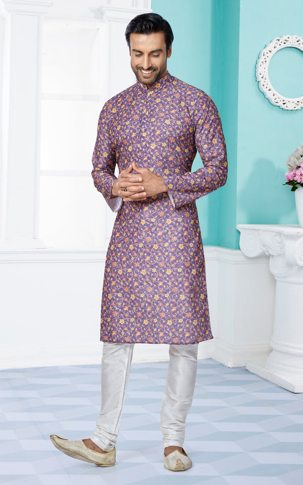 Angasudha Royal Bloom Purple Kurta Set