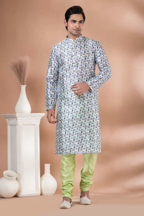 Angasudha Ivory Prism Print Kurta Set