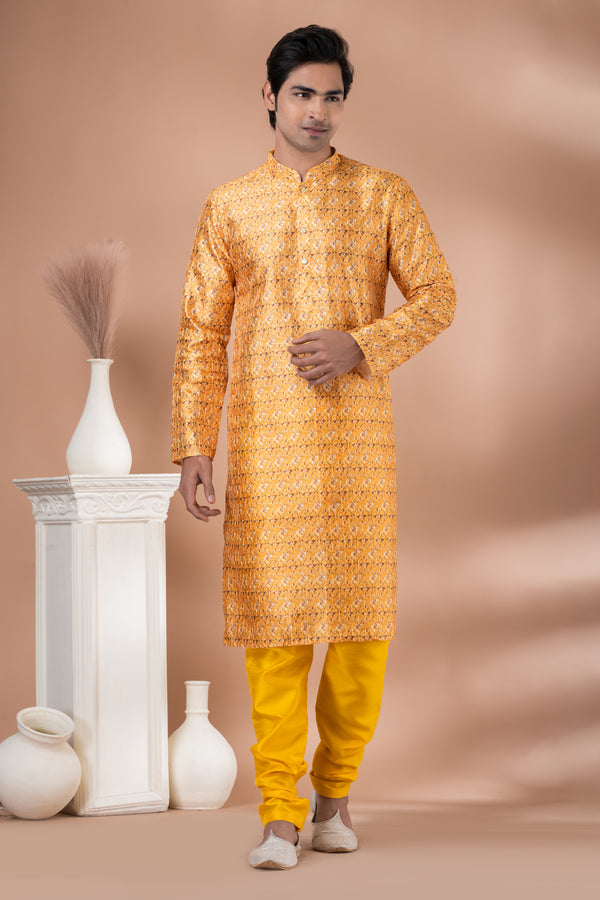 Angasudha Marigold Majesty Brocade Kurta Set