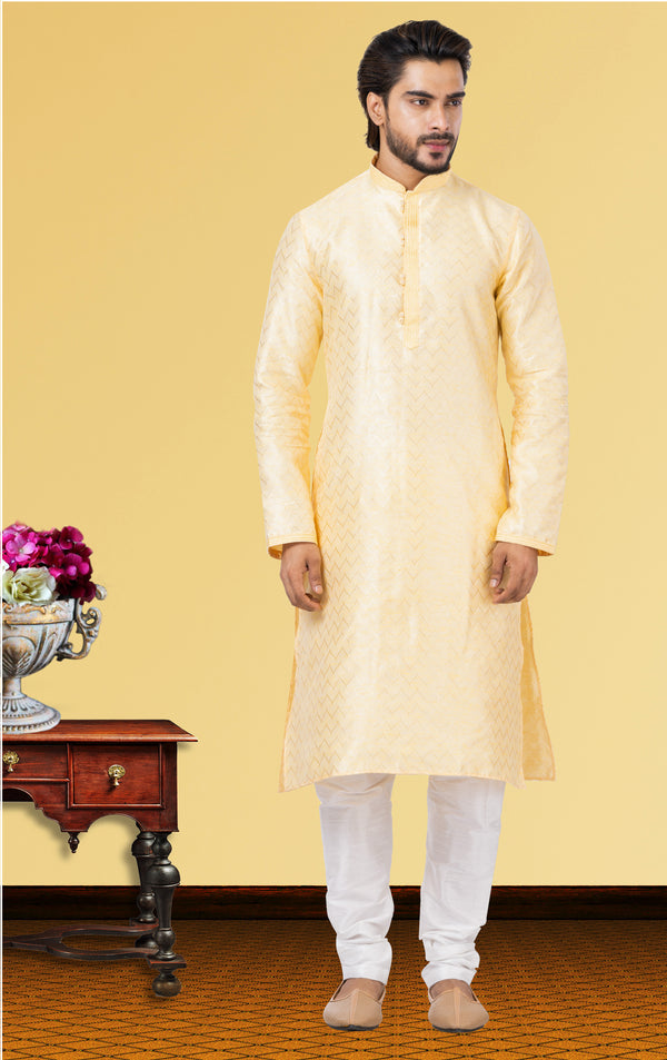 Angasudha Golden Glow Linen Silk Kurta Set