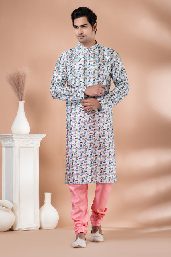 Angasudha Pastel Prism Digital Kurta Set
