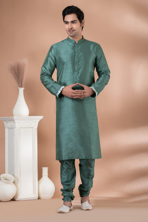 Angasudha Emerald Elegance Solid Kurta Set
