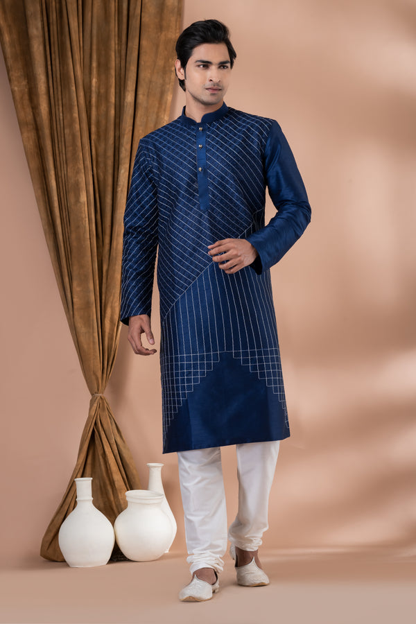 Angasudha Midnight Majesty Embroidered Kurta Pyjama Set
