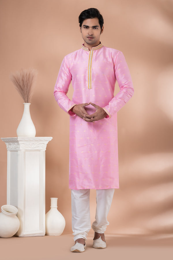 Angasudha Blush Bloom Pink Kurta Pyjama Set