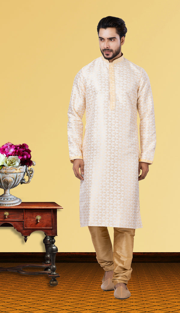 Angasudha Ivory Royale Jacquard Kurta Set