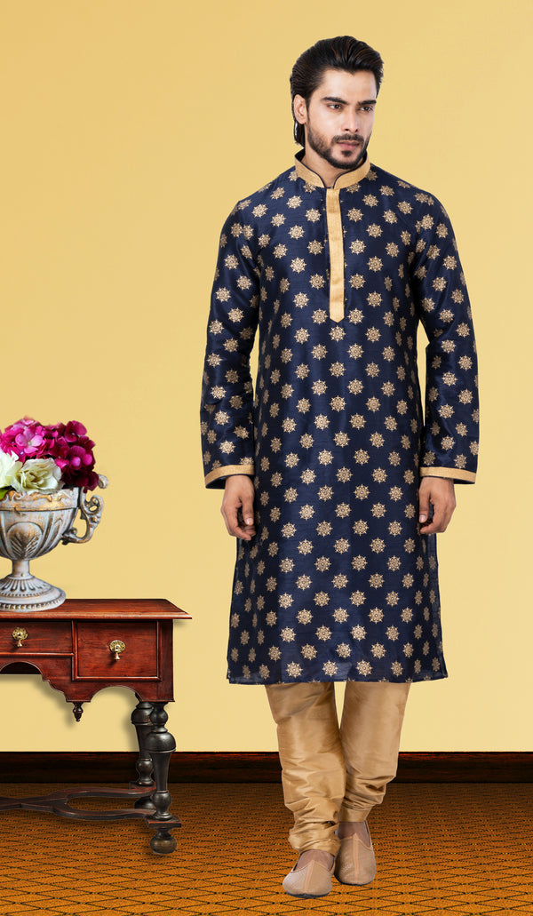 Angasudha Royal Sunburst Dupion Silk Kurta Set