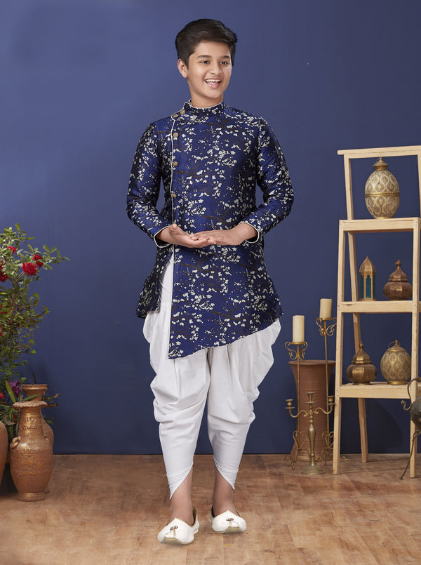 Angasudha Jacquard Silk Indo Western For Boys
