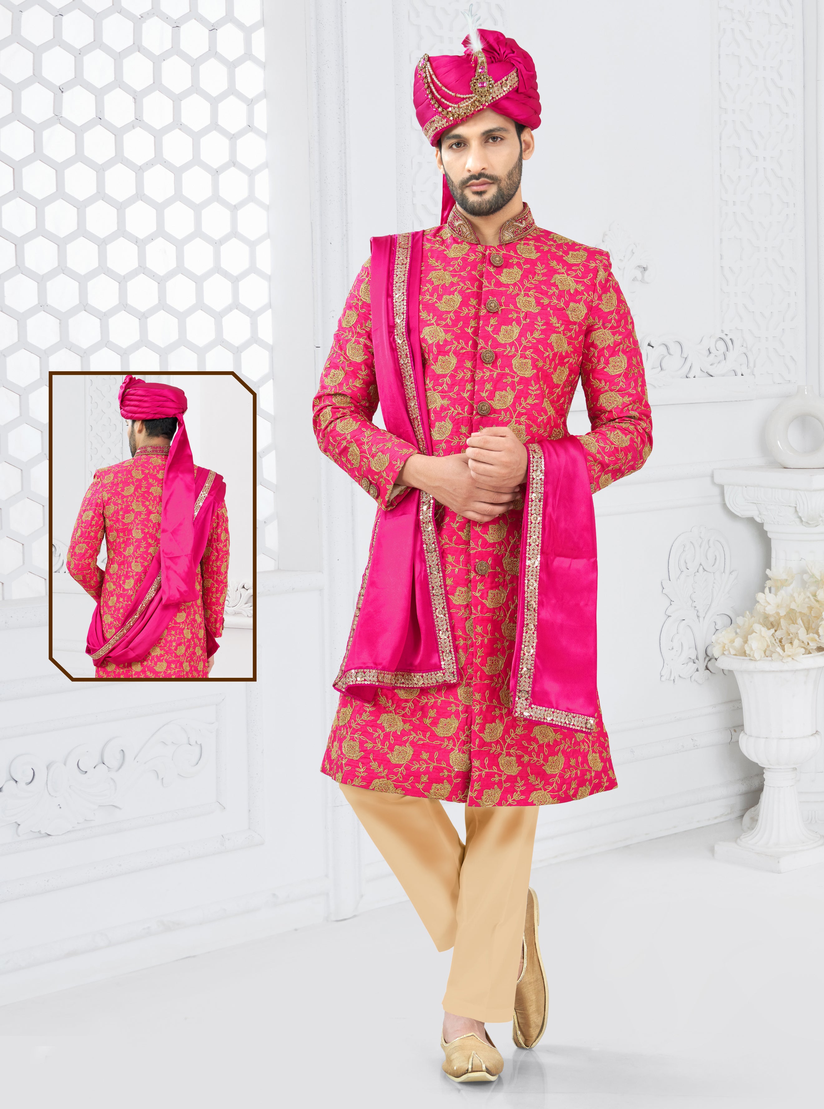 Angasudha Regal Rani Pink Bridal Sherwani Set – For the Royal Wedding ...