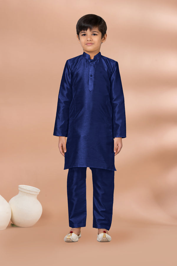 Angasudha Royal Radiance Boys' Blue Kurta Pyjama Set